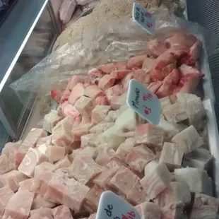 Lots if meats. Lots of Mexican cuts such as "chamberete". Menudo. Pata de res. Asado. Etc.