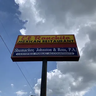 a sign for el ranchito mexican restaurant