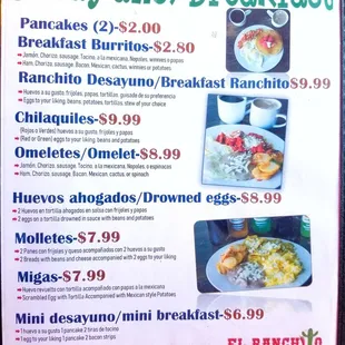 Breakfast Menu.