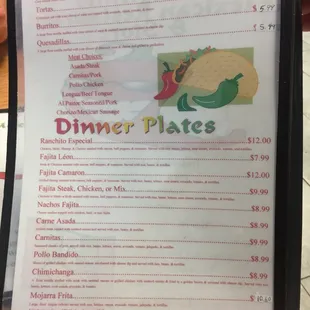 the menu