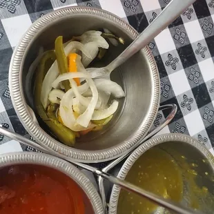 Salsa and peppers. Ate most already.