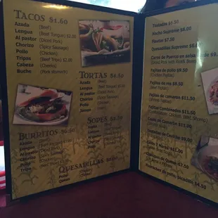 All your regular Mexican selections