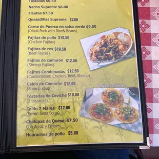 menu