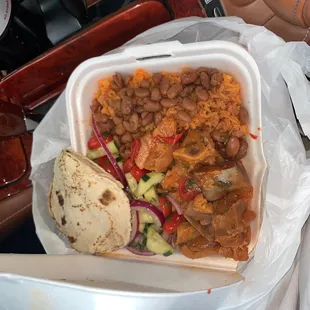 Pata -Rice -Bean &amp; Salad. Most went in the trash