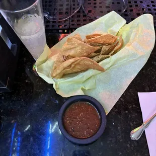 Chips and salsa and a famous Margarita