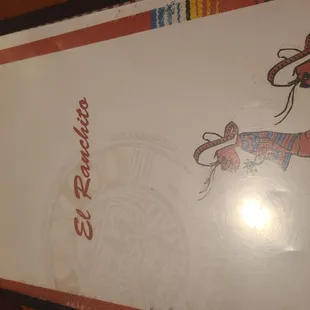 a drawing of a cowboy on a menu