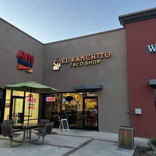 The outside of El Ranchito Taco Shop in Corona, CA.