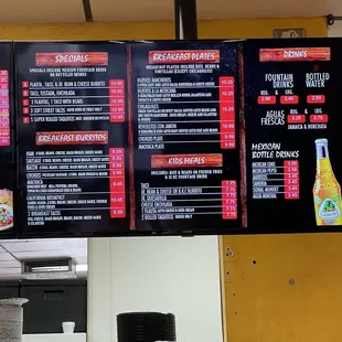 Menu as of 8/30/22