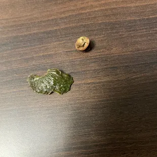 Pieces of avocado skin and the step