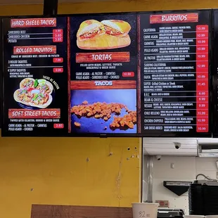 Menu as of 8/30/22