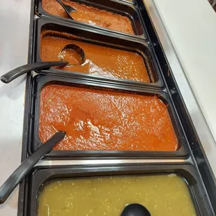 a variety of condiments