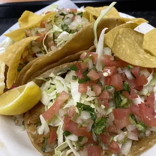 Fish tacos. Pretty big!