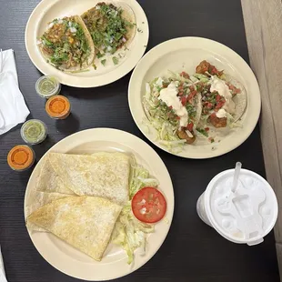 tacos &amp; quesadilla &amp; horchata