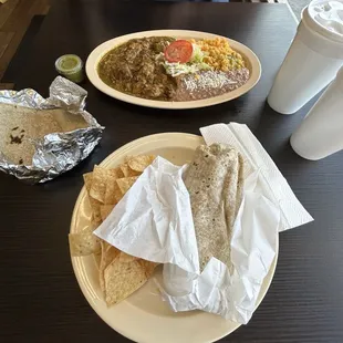 Burrito, chile verde