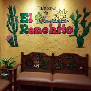 the entrance to the restaurant