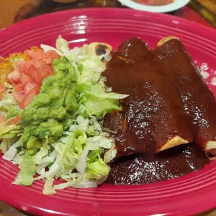 a plate of mexican food