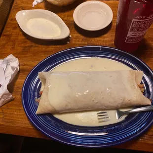 The borrito I had to put the cheese dip on very pissed off