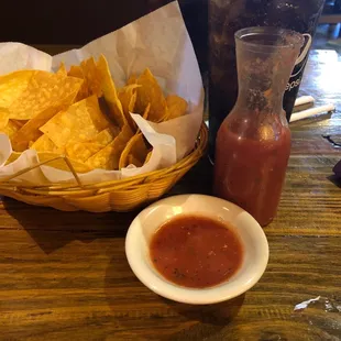 Love the complimentary chips and salsa!
