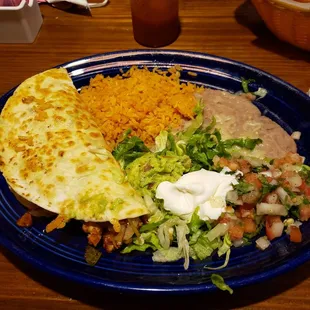 Chicken fajita quesadilla.