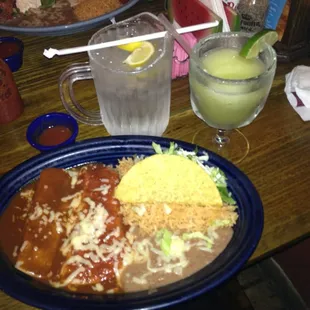 1 Burrito, 1 Taco, 1 Enchilada, Rice &amp; Beans