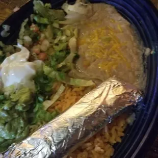 Rice, beans, and tortillas
