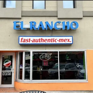 This is a picture of the restaurant from the street.