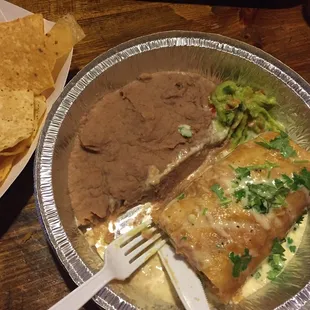Grilled Chicken Chimichanga Plate! Yummmmmy!