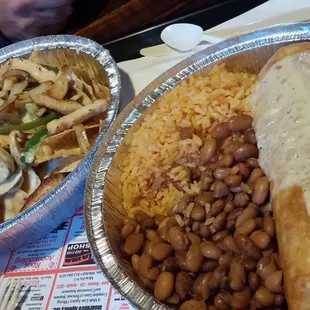 Chicken Fajita Nachos and Burrito combo