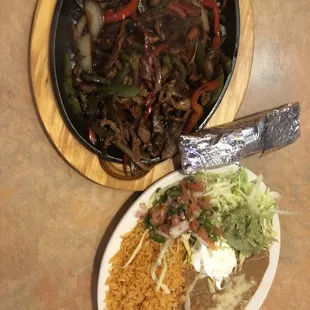 Beef fajitas.