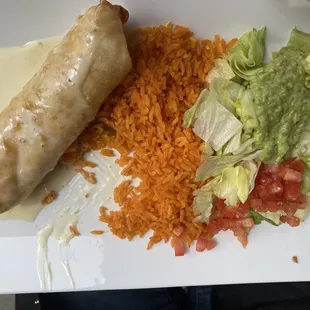 Chicken chimichanga lunch special