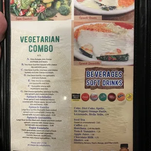 Veggie menu