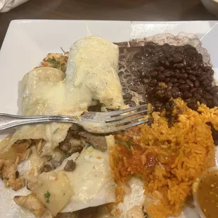 a plate of mexican food