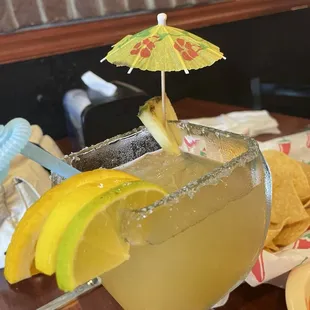 House Margaritas half price for the largest on the rocks. $6.99