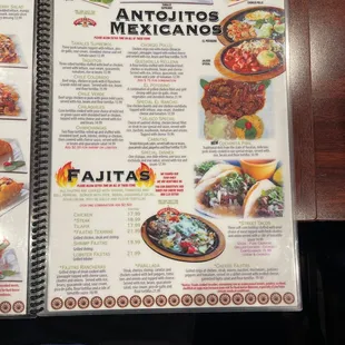 a mexican restaurant menu