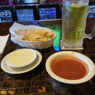 Cheese Quesadilla, Salsa, and Bud Light.