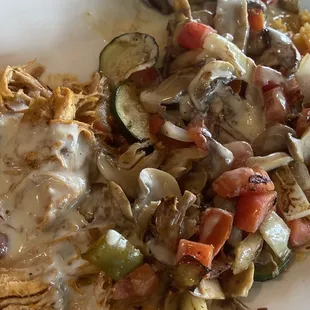 a plate of mexican food