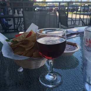 Its a little chilly ... Yep the patio and the sangria!
