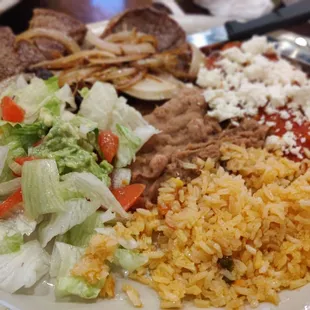 a plate of mexican food