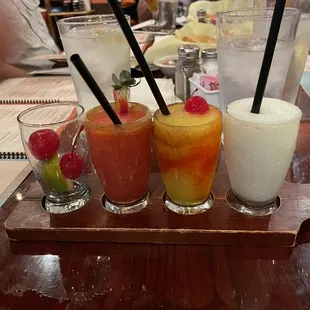 Best of the house: Margie flight--strawberry, mango, and lime frozen margaritas. Drink slowly to avoid brain freeze.