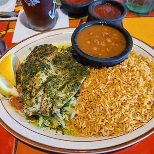 Grilled Tilapia ($13.99).  Excellent.