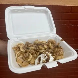 banana foster mini pancakes