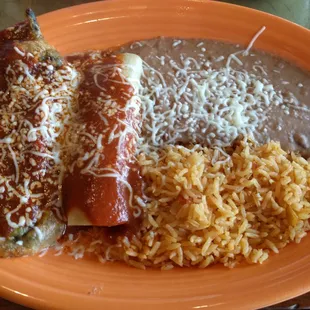 Create Your Own Combo: Pick Two with chicken enchilada and chile relleno