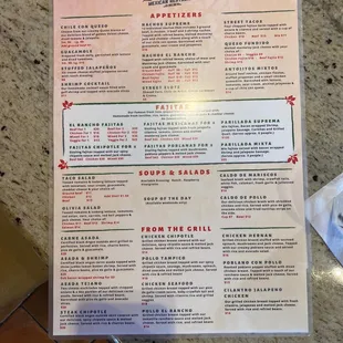 New menu