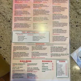 New menu (back side)