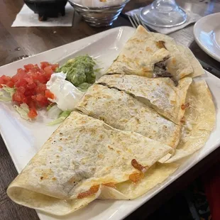 Beef fajita quesadillas