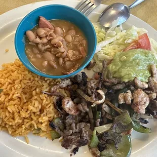 Monday Lunch Special, Mix Fajitas, $9.50 with iced tea included.