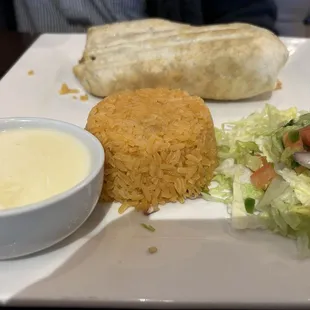 Chimichanga Fajita Steak w/cheese sauce on the side