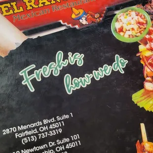 a menu for a mexican restaurant
