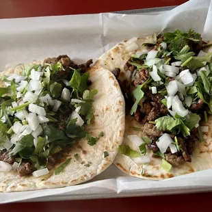 Carne Asada Taco, handmade flour tortilla