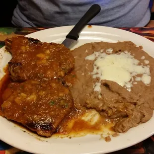 Pork chops &amp;refritos